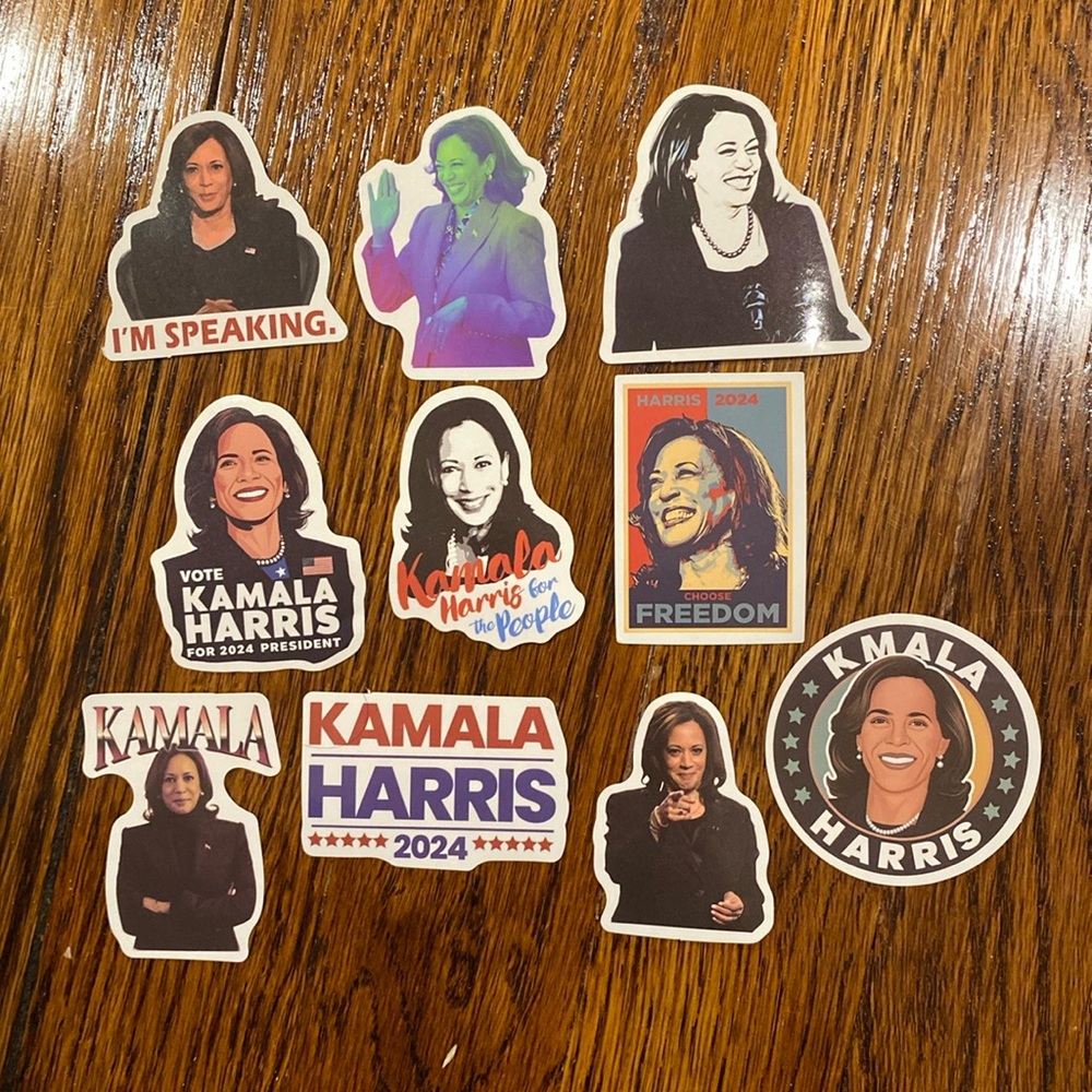 Set of 10 Kamala Harris stickers    vp USA America political politics us history